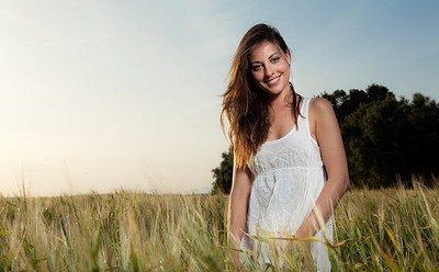 Lorena G in A Field With A Flower from Femjoy