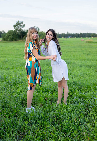 Arete and Yeva in In the Field from Femjoy